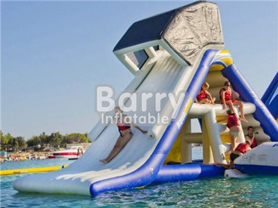 Water Park Inflatable Floating Island Giant Inflatable Water Slide For Adult BY-WS-112